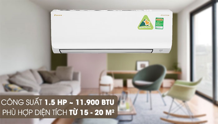 Điều hòa Daikin 2HP với công suất làm lạnh lớn cho phòng khách