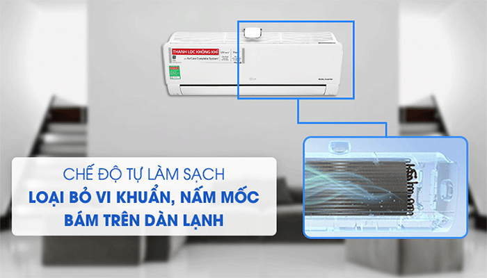 Điều hòa LG tích hợp tính năng tự động làm sạch