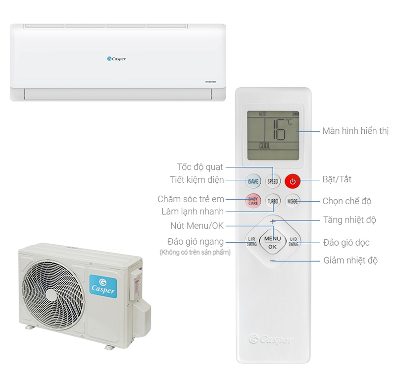 Review điều hòa Casper Inverter 9000BTU JC-09IU36 giá 4.800.000đ có đáng mua